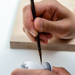 Miyu Kurihara working in her studio on collaborative work done with Yuta Segawa, London 2019